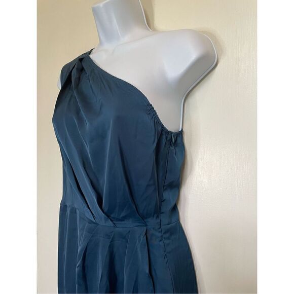 🔴 NWT PRETTY GARDEN One Shoulder Sheath Dress Sz S Teal Blue - Picture 3 of 12